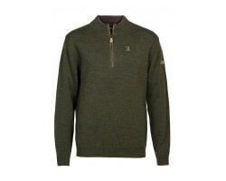 Pull enfant kaki col cheminée brodé Percussion