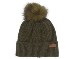 Bonnet femme Elsdon à pompon olive BARBOUR