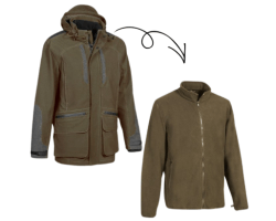 Veste de chasse chamois 2 en 1 kaki PRO HUNT