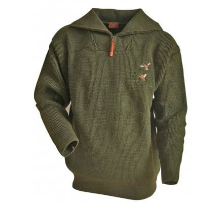 Pull chasse broderie canard 