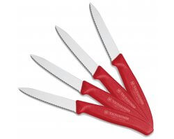 Pack 4 couteaux de table dentelé rouge VICTORINOX (