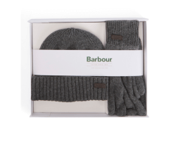 Coffret cadeau bonnet et gants Carlton gris BARBOUR