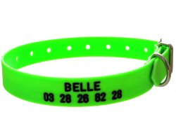 Collier PVC gravé vert fluo 1