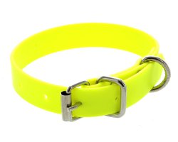 Collier PVC petit chien jaune fluo 1