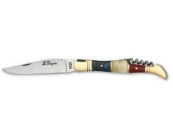 Couteau pliant avec tire-bouchons Bois coloré 12cm Laguiole Bougna 