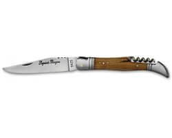 Couteau pliant avec tire-bouchons Bois de teck 12cm Laguiole Bougna 