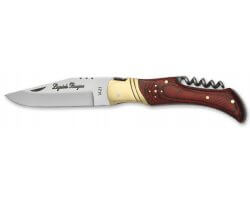 Couteau pliant avec tire-bouchons bois rouge 11.5cm Laguiole Bougna 