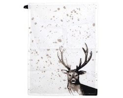 Torchon de cuisine Cerf noir et blanc LOVERGREEN