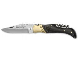 Couteau pliant avec tire-bouchons  noire 11.5cm Laguiole Bougna 