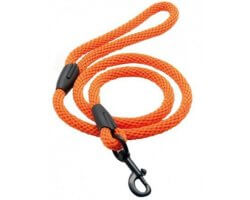 Laisse en corde tressée orange 