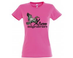 Tee-shirt canard sarcelle rose XTREM MIGRATEURS