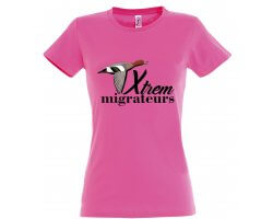 Tee-shirt femme canard siffleur rose XTREM MIGRATEURS