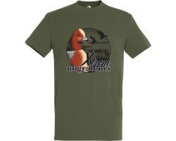 Tee-shirt canard siffleur à la hutte vert XTREM MIGRATEURS