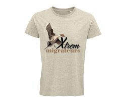 Tee-shirt pilet beige chiné XTREM MIGRATEURS