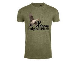 Tee-shirt pilet vert chiné XTREM MIGRATEURS