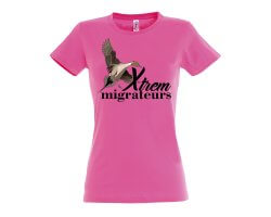 Tee-shirt femme rose canard pilet XTREM MIGRATEURS