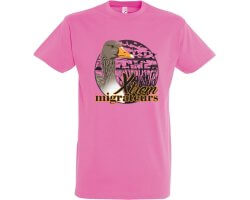 Tee-shirt tête oie cendrée rose XTREM MIGRATEURS