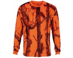 Tee-shirt manches longues camouflage orange Percussion