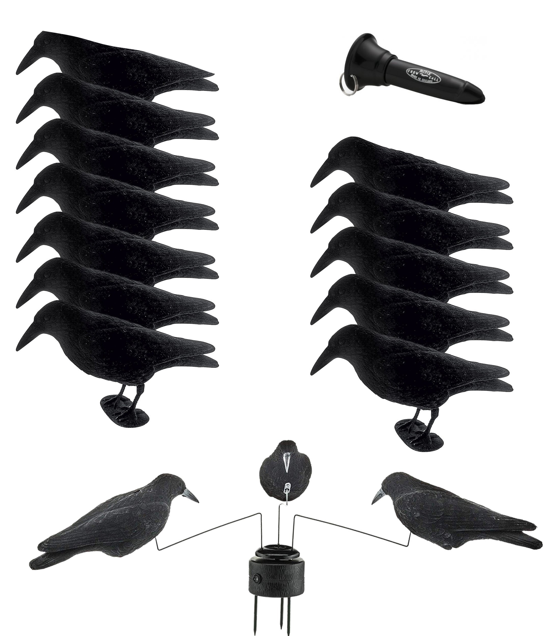 Appeau acoustique Chasseur Wildlocker Sifflet Chasse /à corbeaux Chasse /à corbeaux Crow Call Ombre /à corbeaux