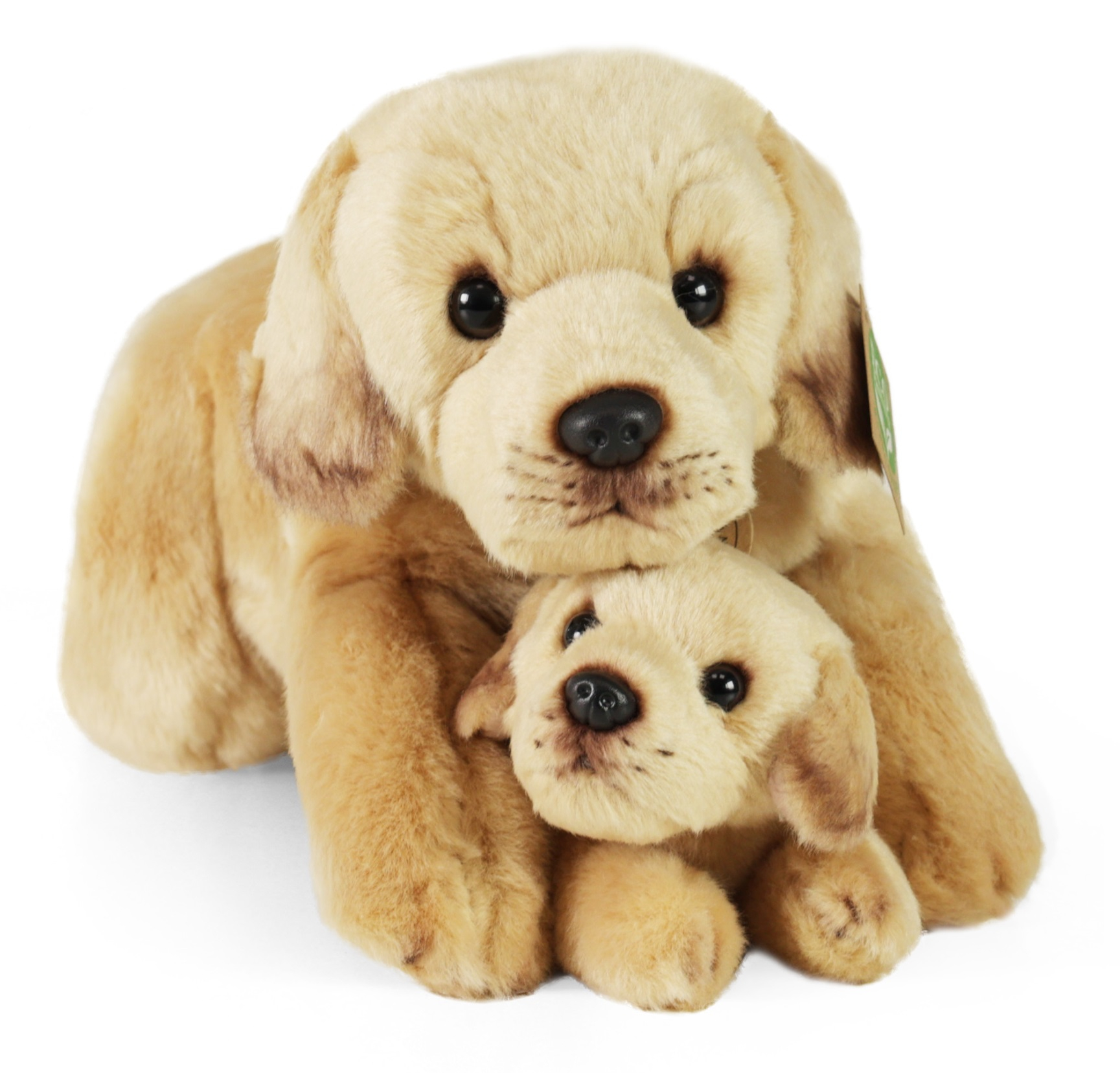 Figurine chien LABRADO beige avec ses chiots dans un panier