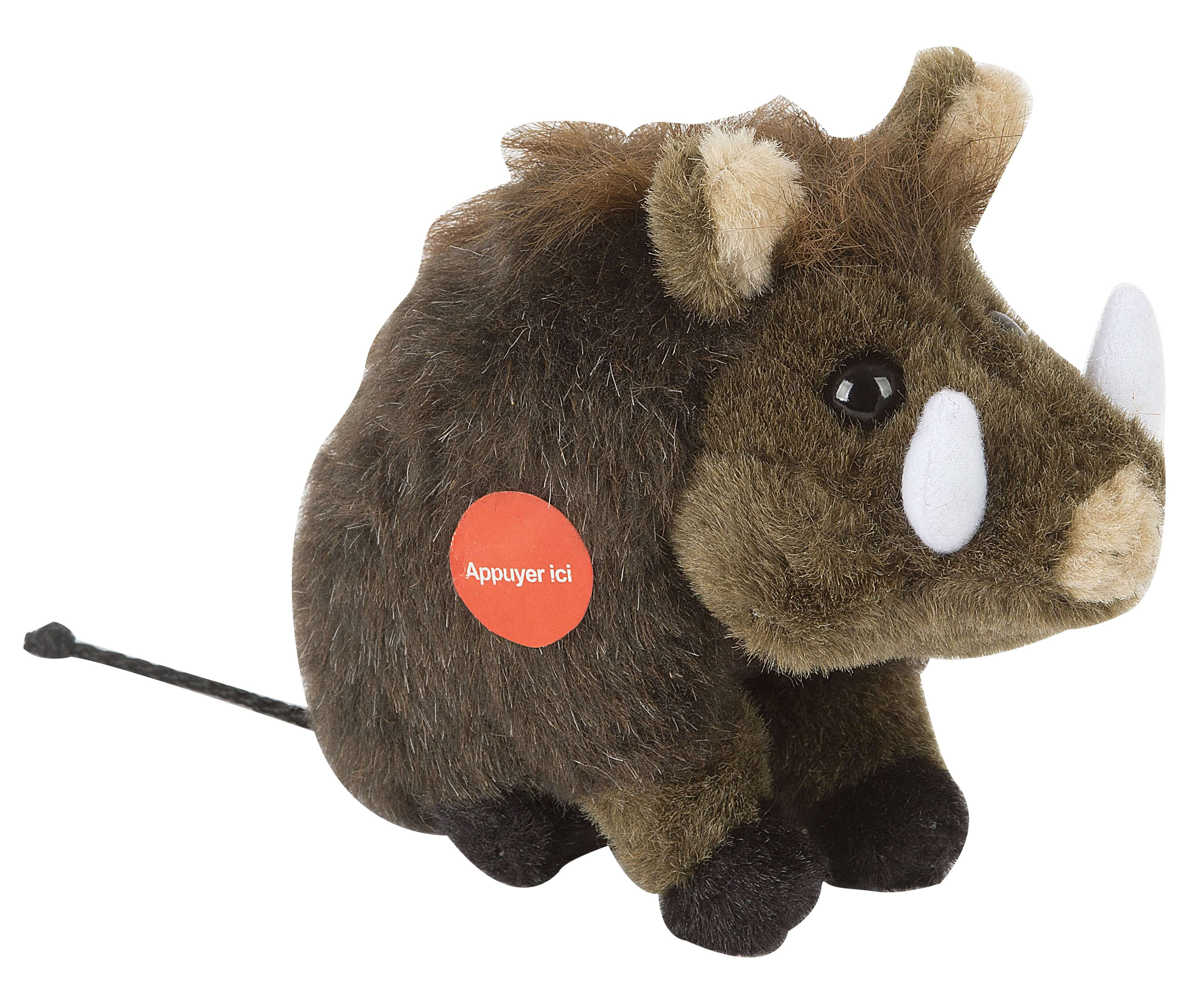 Peluche assise sanglier sonore 12731