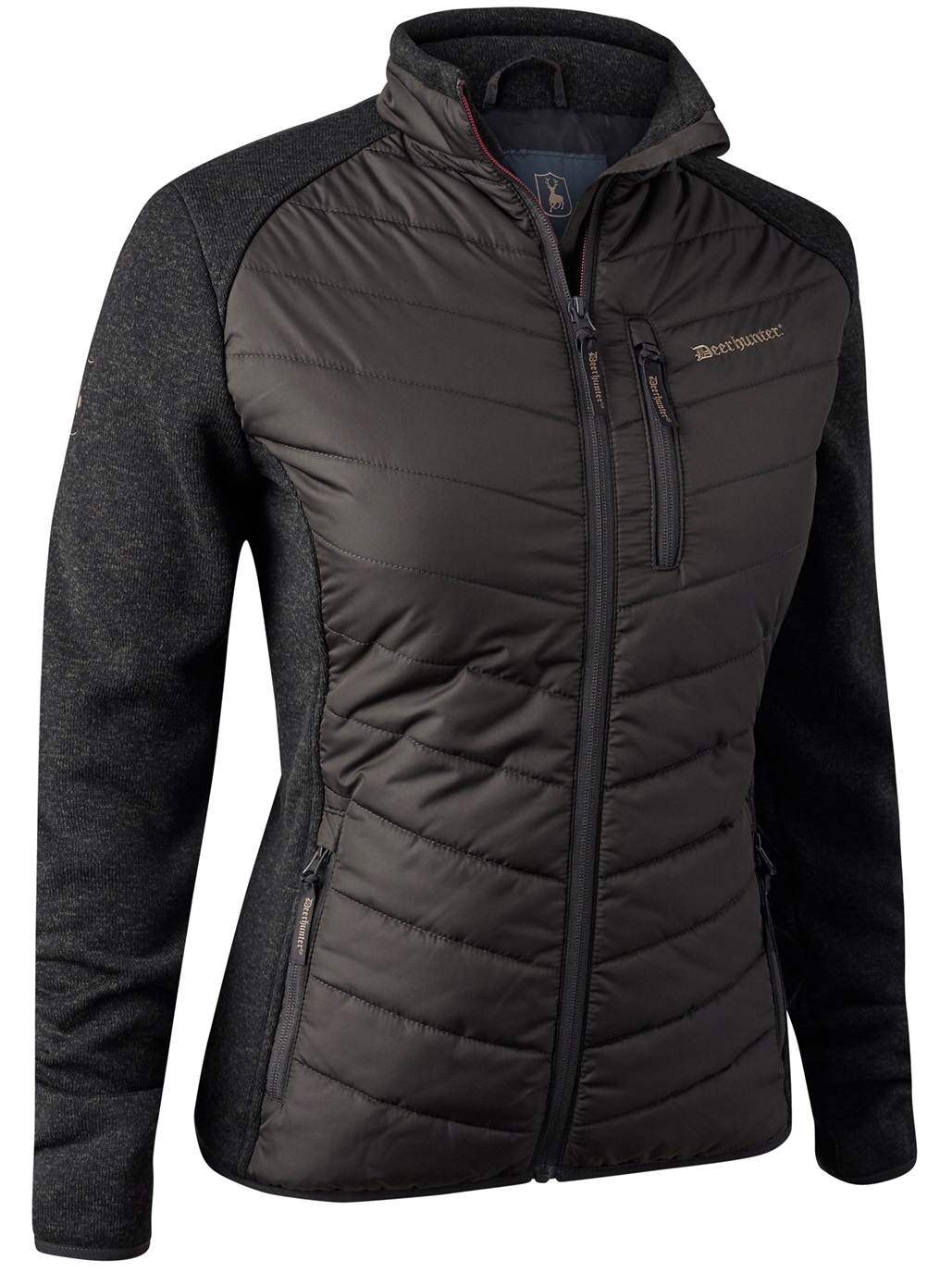 Veste femme doudoune tricot marron Lady Caroline DEERHUNTER 11564
